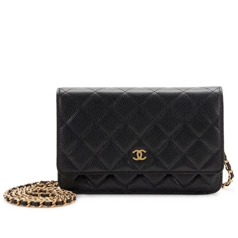 classic quilted caviar chanel wallet on a chain|CHANEL Caviar Quilted Wallet on Chain WOC Black.